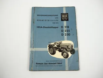 Lanz Hela D218 D225 D230 Dieselschlepper Bedienungsanleitung Ersatzteilliste