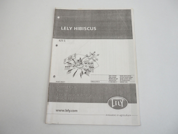 Lely Hibiscus 425S Schwader Heuwender Ersatzteilliste Spare Parts List