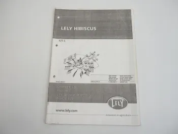 Lely Hibiscus 425S Schwader Heuwender Ersatzteilliste Spare Parts List