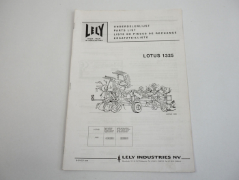 Lely Lotus 1325 Zettwender Kreiselheuer Ersatzteilliste Spare Parts List