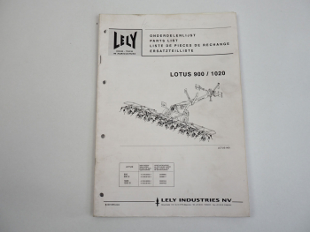 Lely Lotus 900 1020 S Zettwender Kreiselheuer Ersatzteilliste Spare Parts List