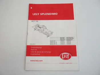 Lely Splendimo 280 F HD Scheibenmäher Ersatzteilliste Spare Parts List
