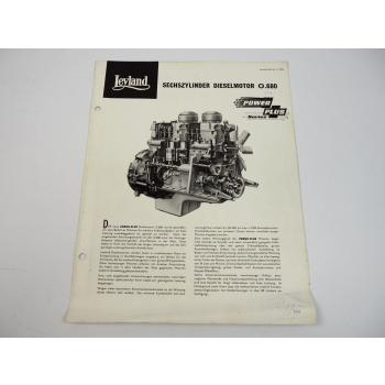 Leyland O.680 Dieselmotor Power Plus Beschreibung Einbauzeichnung 1964 Prospekt