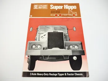 Leyland Super Hippo 30 EH diesel truck haulage tipper tractor brochure 1969
