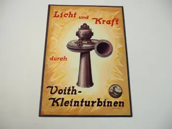 Licht und Kraft durch Voith Kraftturbinen Prospekt ca. 1920 Wasserkraft