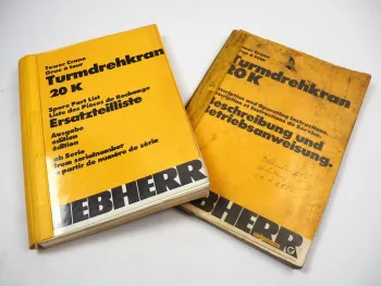 Liebherr 20K Turmdrehkran Betriebsanleitung Ersatzteilliste Operating Instructions Parts List