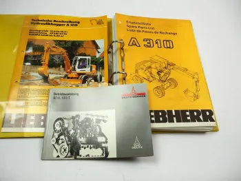 Liebherr A310 Typ 376 Bagger Ersatzteilliste & Prospekt Spare Parts List 1993
