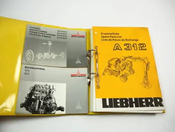 Liebherr A312 Typ 551 Bagger & Motor Ersatzteilliste Spare Parts List 1994