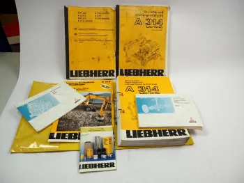 Liebherr A314 Litronic Bagger Typ 635 Betriebsanleitung Ersatzteilliste 2002