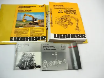 Liebherr A900 Litronic 595 Bagger u Motor Ersatzteilliste Spare Parts List 1996