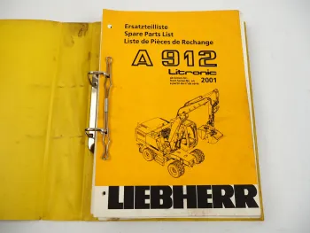 Liebherr A912 Litronic ab Seriennr. 2001 Ersatzteilliste Spare Parts List 1995