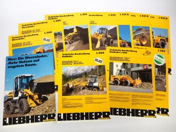 Liebherr L 504 506 507 508 509 512 522 531B 541B 551B Radlader 11x Prospekt 1995