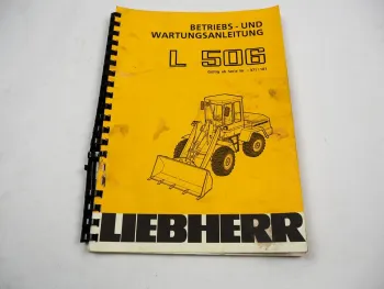 Liebherr L506 Radlader Betriebsanleitung Typ 371 abSerie 101 Bedienung Wartung