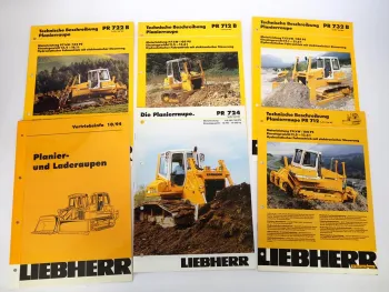 Liebherr PR 712 712B 722B 724 732B Planierraupe 5x Prospekt Vertriebsinfo 1994