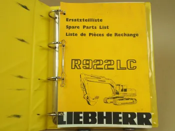 Liebherr R922LC Ersatzteilliste Ersatzteilkatalog Spare parts List 1984