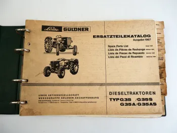Güldner G35 S A AS Dieseltraktor Ersatzteilliste Ersatzteilkatalog 1967