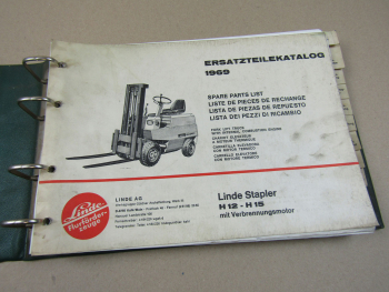 Linde H12 H15 Gabelstapler mit Deutz Verbrennungsmotor Ersatzteilliste 1969