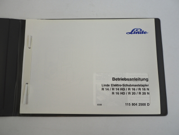 Linde R 14 16 20 HD N Gabelstapler mit Elektromotor Betriebsanleitung 2000