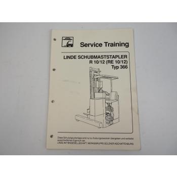 Linde RE10 RE12 Typ 366 R10/12 Service Training Schaltpläne Schubmaststapler