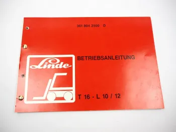 Linde T16 L10 L12 Elektro Hubwagen Betriebsanleitung Wartung 1989