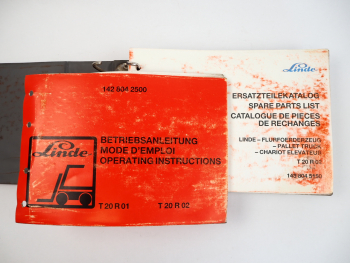 Linde T20 R02 Hubwagen Betriebsanleitung Ersatzteilliste 1990/92