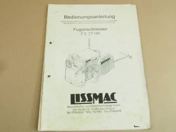 Lissmac FS27HD Fugenschneider Bedienungsanleitung Ersatzteilliste