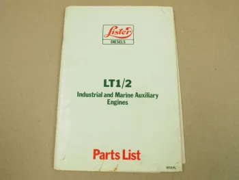 Lister LT1 LT2 industrial marine engines Parts List 1980 + Supplement ERsatzteil