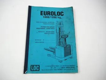 LOC Euroloc 1000 1200 Elektro Hubwagen Betriebsanleitung Ersatzteilliste 1993