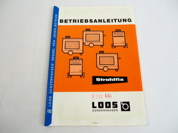 LOOS SF 750 Strahlfix Hochdruckreiniger Betriebsanleitung Schaltplan