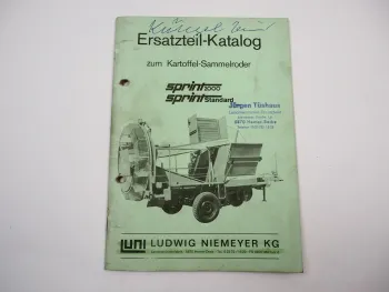 LUNI Niemeyer Sprint 2000 Standard Kartoffel Sammelroder Ersatzteilliste