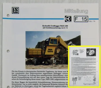 LuS Lohmann + Stolterfoht Getriebe P&H1200 Bagger Technische Mitteilung 07/1979