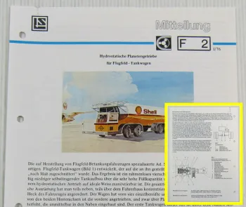 LuS Lohmann + Stolterfoht Getriebe Strüver Tankwagen Technische Mitteilung 01/76
