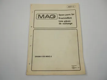 MAG GH280 I OE MAG2 Motor Engine Ersatzteilliste Spare Parts List 1991