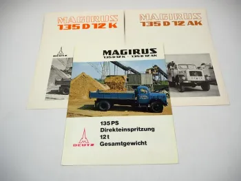 Magirus Deutz 135 D 12 K AK LKW Prospekt Technische Daten 09/1967