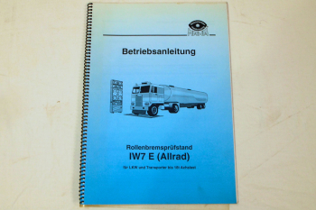 MAHA IW7E Allrad Rollenbremsprüfstand LKW Transporter Betriebsanleitung ETL 93