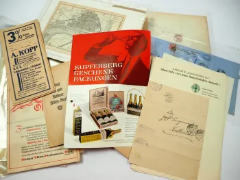 Mainz alte Heimatbelege Briefe Werbung in Sammelmappe