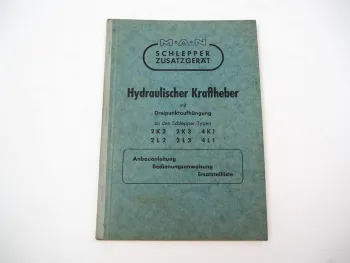 MAN 2K2 2K3 4K1 2L2 2L3 4L1 Kraftheber Anbau Bedienungsanleitung Ersatzteilliste