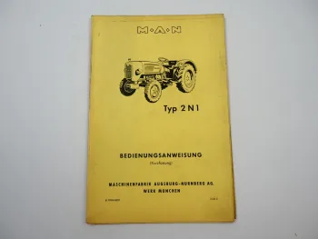 MAN 2N1 Traktor Bedienungsanleitung Kurzfassung Schmierplan 1961