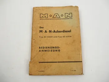 MAN AS 325H 330A Ackerdiesel Betriebsanleitung Bedienungsanleitung 1950