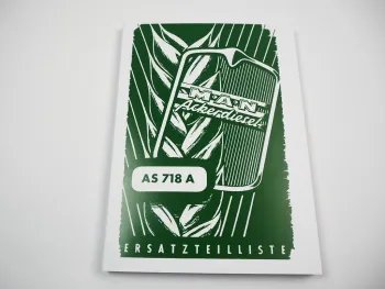 MAN AS 718 A Schlepper Ersatzteilliste Ersatzteilkatalog