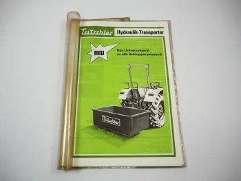 Mappe mit 10x Prospekt Tritschler Anbaugeräte für Schlepper 1970er Jahre