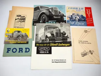 Mappe mit 6x Prospekt Ford LKW Rhein Ruhr FK4000 1,5 bis 2t Schnell Lastwagen