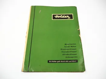 Mappe mit Prospekt Holder Schlepperprogramm Motorhacken Spritzgeräte 1970er J.