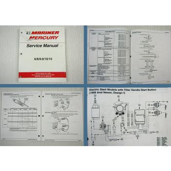 Mariner Mercury 6 8 9.9 10 15 Engine Service Manual starting model year 1986