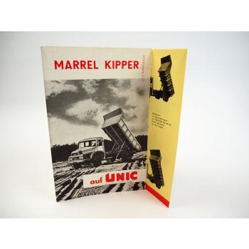 Marrel Kipper auf Unic Esterel Auvergne Puymorens LKW Prospekt 1965 Frankreich