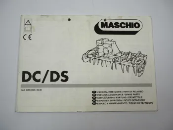 Maschio DC DS Krümler Betriebsanleitung Ersatzteilliste 1998