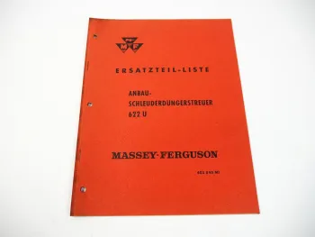 Massey Ferguson 622U Anbau-Schleuderdüngerstreuer Ersatzteilliste 1962