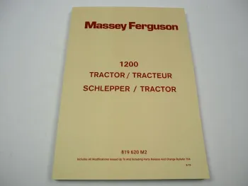 Massey Ferguson MF 1200 Knicklenker Traktor Ersatzteilliste Parts List 1974