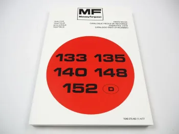 Massey Ferguson MF 133 135 140 148 152 Traktor Ersatzteilliste Parts List 1977 Pieces de Rechange
