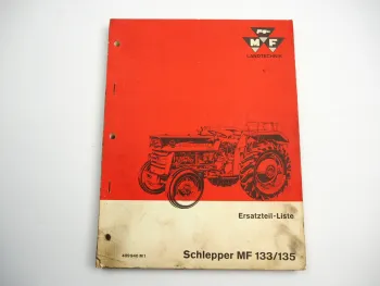 Massey Ferguson MF 133 135 Schlepper Ersatzteilliste Ersatzteilkatalog 1967